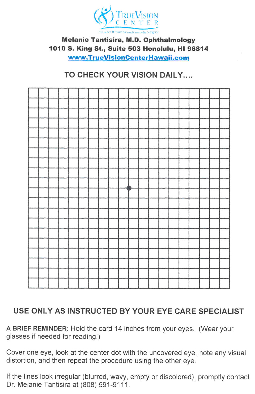 to check your vision daily